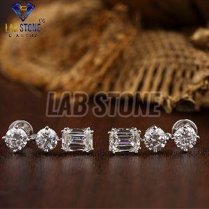Round Cut Diamond White Gold Necklace Set