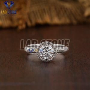 Aesthetic Round Cut Diamond White Gold Ring