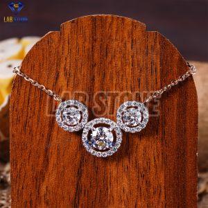 Charming Round Cut Diamond Rose Gold Pendant