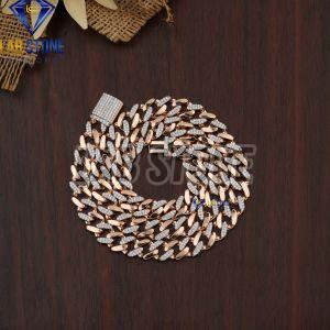 Round Cut Diamond Rose Gold Cuban Chain