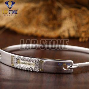 Round & Baguette Cut Diamond White Gold Bracelet