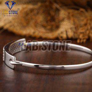 Round & Baguette Cut Diamond White Gold Bracelet