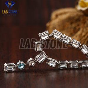 Round Cut Diamond White Gold Necklace Set