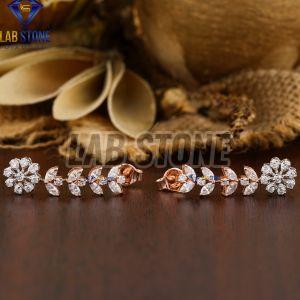 Marquise & Round Cut Diamond Rose Gold Necklace Set