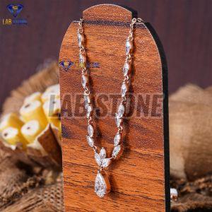 Pear & Marquise Cut Diamond Rose Gold Necklace Set