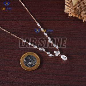 Pear & Marquise Cut Diamond Rose Gold Necklace Set