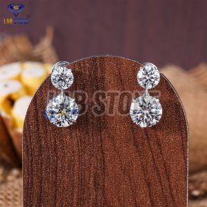 Round Cut Diamond White Gold Charm Necklace Set