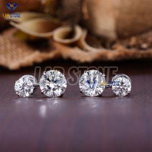 Round Cut Diamond White Gold Charm Necklace Set