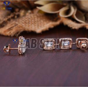 Emerald & Round Cut Diamond Rose Gold Necklace Set