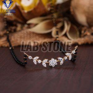 Round & Marquise Cut Diamond Yellow Gold Pendant