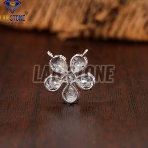 Round & Pear Cut Diamond White Gold Pendant