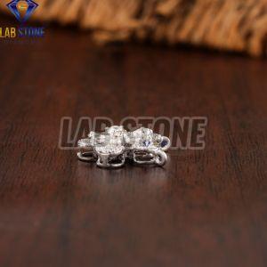 Round & Pear Cut Diamond White Gold Pendant