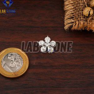 Round & Pear Cut Diamond White Gold Pendant