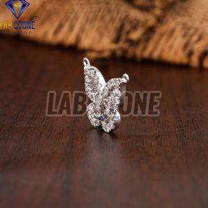 Round & Baguette Cut Diamond White Gold Pendant