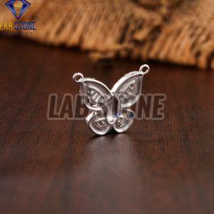 Round & Baguette Cut Diamond White Gold Pendant