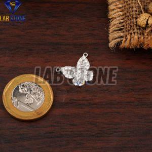 Round & Baguette Cut Diamond White Gold Pendant