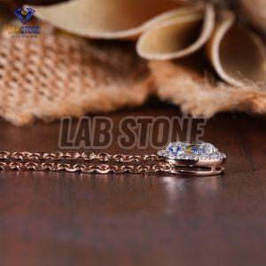 Oval Cut Diamond Rose Gold Pendant