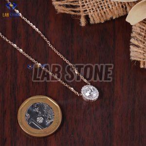 Oval Cut Diamond Rose Gold Pendant