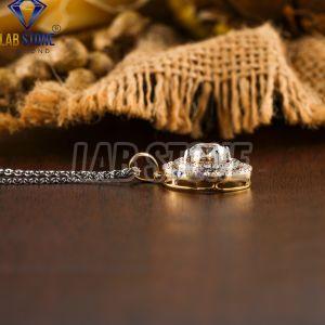 Elegant Round Cut Diamond Yellow Gold Pendant