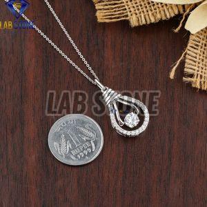 Bulb-Shape Round Cut Diamond White Gold Pendant