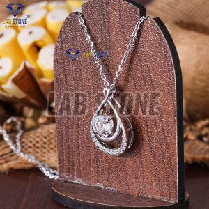 Modern Round Cut Diamond White Gold Pendant