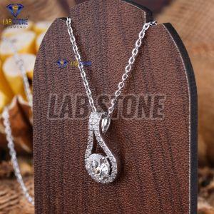 Luxurious Round Cut Diamond White Gold Pendant