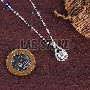 Luxurious Round Cut Diamond White Gold Pendant