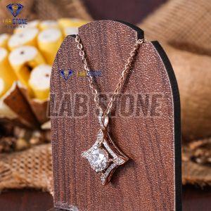 Designer Round Cut Diamond Rose Gold Pendant