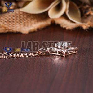 Designer Round Cut Diamond Rose Gold Pendant
