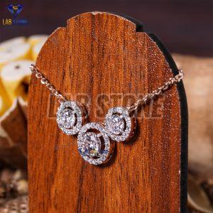 Charming Round Cut Diamond Rose Gold Pendant