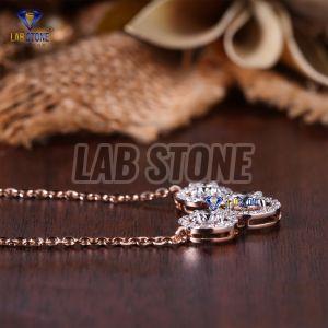 Charming Round Cut Diamond Rose Gold Pendant