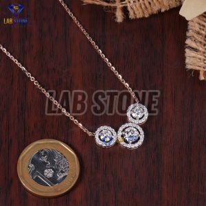 Charming Round Cut Diamond Rose Gold Pendant