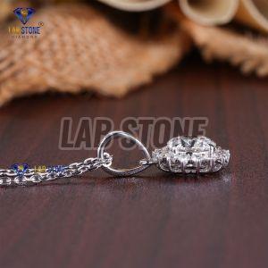 Classic Round Cut Diamond White Gold Pendant