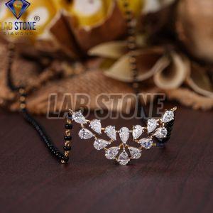 Pear & Round Cut Diamond Rose Gold Pendant