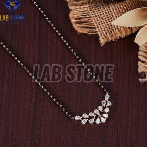 Pear & Round Cut Diamond Rose Gold Pendant