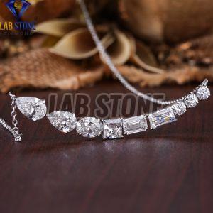 Multi Cut Diamond White Gold Pendant