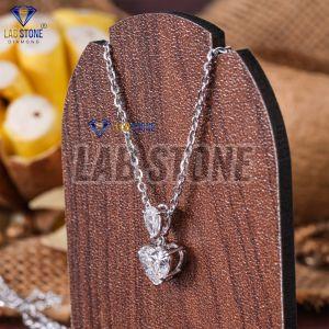 Heart & Pear Cut Diamond White Gold Pendant