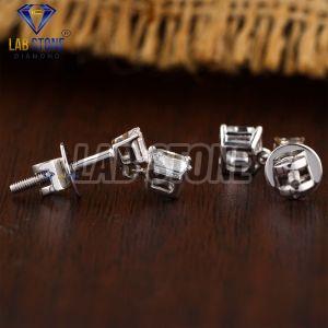 Asscher Cut Diamond White Gold Stud Earring