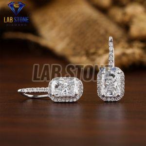 Round & Radiant Cut Diamond White Gold Drop and Dangle Earring