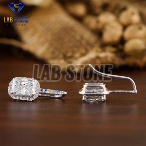 Round & Radiant Cut Diamond White Gold Drop and Dangle Earring
