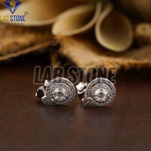 Round Cut Diamond White Gold Drop and Dangle Earring