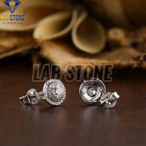 Round Cut Diamond White Gold Drop and Dangle Earring