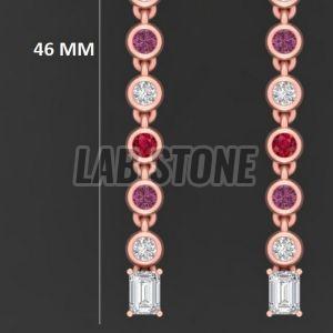 Round Cut Diamond Rose Gold Drop and Dangle Earrings