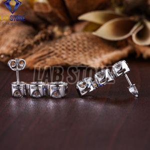 Round Cut Diamond White Gold Drop and Dangle Earrings