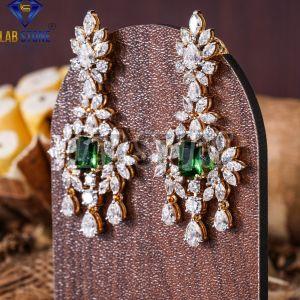 Marquise Cut Diamond Yellow Gold Drop and Dangle Earrings