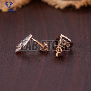 Round Cut Diamond Rose Gold Stud Earrings