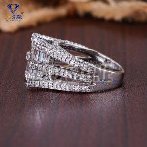 mens emerald round cut diamond white gold ring