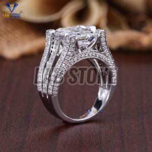 mens emerald round cut diamond white gold ring
