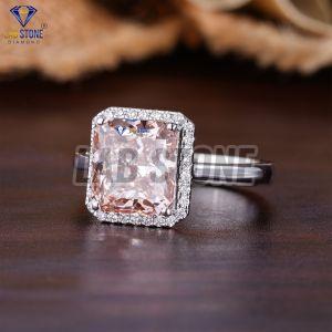 radiant round cut diamond white gold halo ring