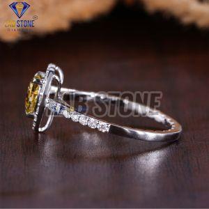 Heart & Round Cut Diamond White Gold Ring